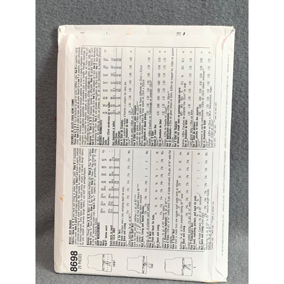 Simplicity 8698 Sewing Pattern for Women's Vests Size 6-8-10-12 - Picture 2 of 2